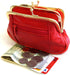 Womens Leather Mini Wallet ID Credit Cards Cash Coin Holder Case Organizer Purse with Framed & Zipper Closures - RED, (COIN03-RED)...