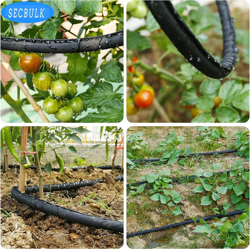 2024 Flat Soaker Hose 10 ft for Garden, 10' Linkable Drip Hose Diy Automates Garden Irrigation System Saving 80% Water, Dual-layer Leak-free Desig...