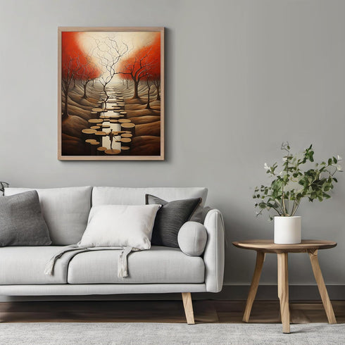 Posterizer 1 pcs-surreal bleak wooden pathaway-Abstract & Modern Art-Fantasy & Fiction Art-Gift for Art Lovers-Decor for Home & Office- UNFRAMED W...