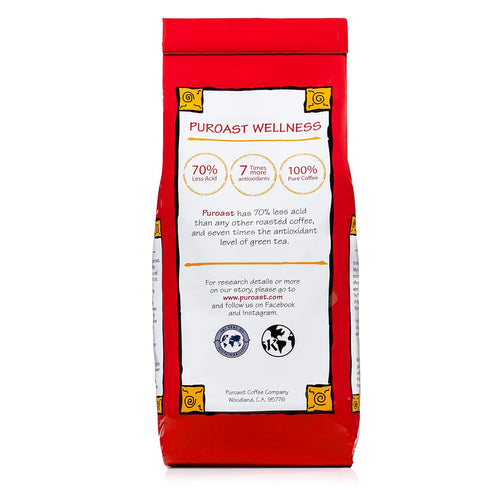 Puroast Low Acid Whole Bean Coffee, Organic House Blend, High Antioxidant, 12 Ounce Bag (Pack of 1)...