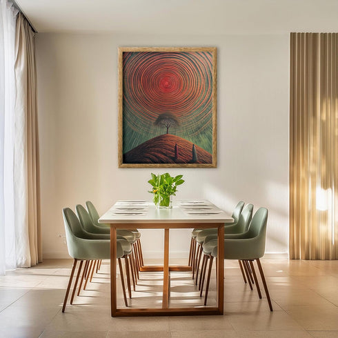 Posterizer 1 pcs-surrealism serene scene in alien planet with red sun 3-Abstract & Modern Art-Landscape & Nature Art-Gift for Men Women Entreprene...