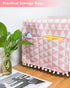 Microwave Oven Cover Dustproof Cotton Machine Protector Decorative Kitchen Appliance Cover with Side Storage Pockets (11.8 x 35.4 Inch, Pink Trian...