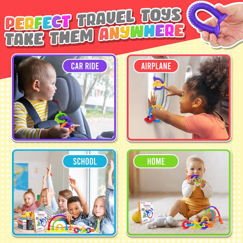 Toddler Bath Toys Suction Toy: Textured Sensory Suction Bath Toys, Kids Sensory Fidget Toys for Windows Building Toys, No Hole Baby Bath Toys, Str...