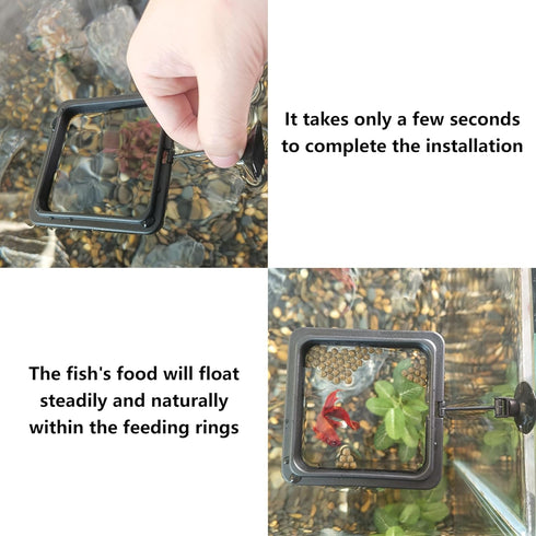 FREESEA Fish Feeding Ring for Aquarium: Square Betta Floating Feeding Ring for Fish tank...