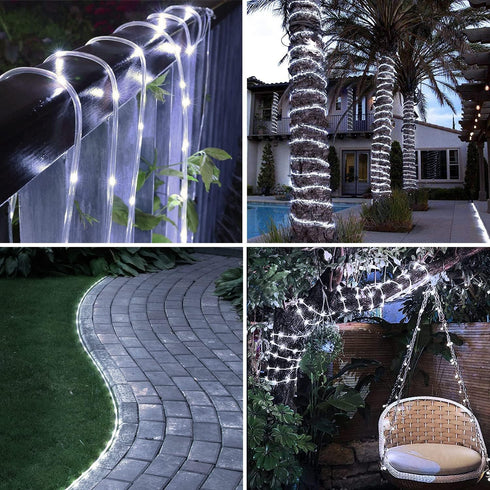 Solar Rope Lights Outdoor String Lights, 16.5 Ft 50 LED Tube Light Waterproof Copper Wire Fairy Lights for Garden Fence Yard Christmas Wedding Par...