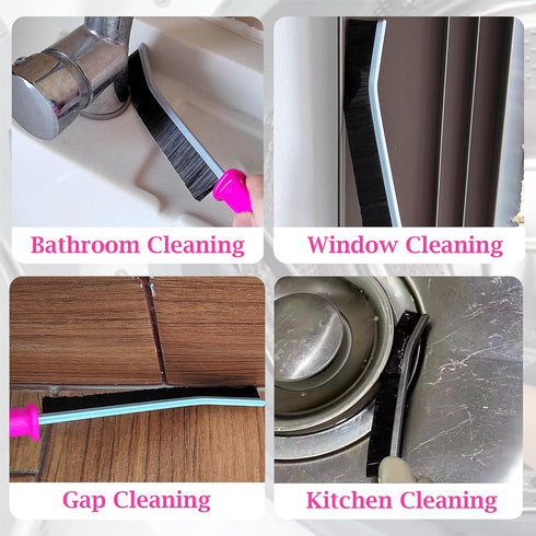 4 Pcs Hard Bristle Crevice Cleaning Brush, Multifunctional Gap Cleaning Brush Tool for Household Use, Grout Cleaner Brush Kitchen Bathroom Gap Bru...