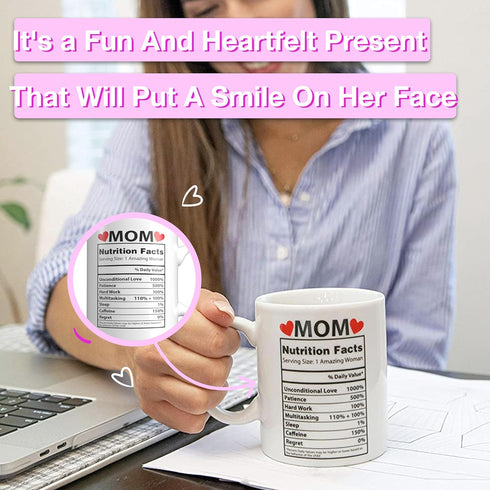 Mom Mug from Daughter - Stocking Stuffer Ideas for The World's Best Mom - Unique 11 Oz Ceramic Cup - Birthday Gift from Daughter...