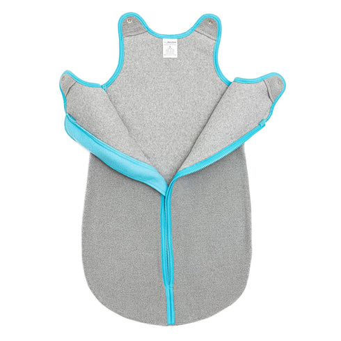 baby deedee Sleep Nest Fleece Baby Sleeping Bag, Gray Aqua, 0-6 Month...