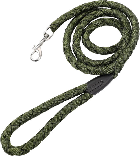 uxcell Dog Pet Leash Rope Nylon 5 Feet Padded Handle Rope Leashes Dog Walking Training Leash for Medium Large Dogs M Size Army Green...