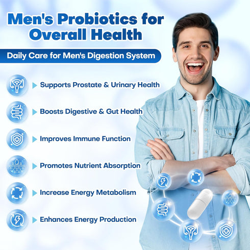 Probiotics for Men, 100 Billion CFUs with Prebiotics, Saw Palmetto Berry, Pumpkin Seed, Cranberry & Lycopene for Prostate Urinary Health, Mens Pro...