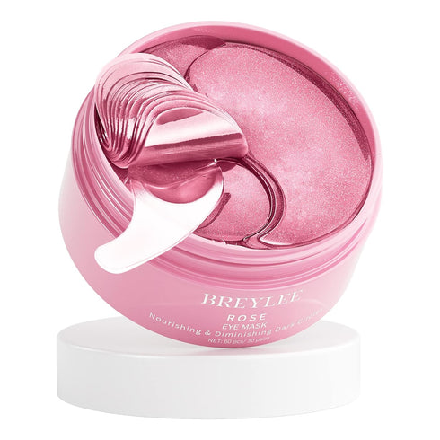 BREYLEE Rose Eye Mask– 60 Pcs - Eye Treatment Mask, Under Eye Bags Treatment, Under Eye Masks for Puffy Eyes, Anti-Aging,Anti-Wrinkle and Fine Lin...