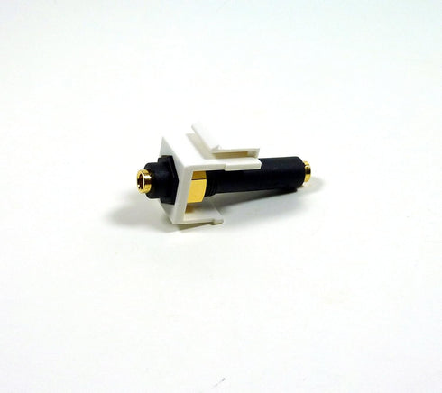 3.5mm Keystone Snap-in Stereo Jack White Female in-line Modular Coupler for Wall Plate; 45-774...
