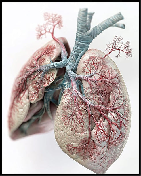 Posterizer 1 pcs-detailed anatomical illustration of the human lungs 3-Teachers & Classrooms-Abstract & Modern Art-School and classroom art- unfra...