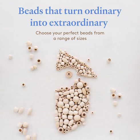 Large Wooden Beads for Crafts - Pack of 50 19mm 3/4 x 3/16 Inch Hole Large Wood Beads for Crafts withHoles for DIY | Round Wooden Balls for Crafts...