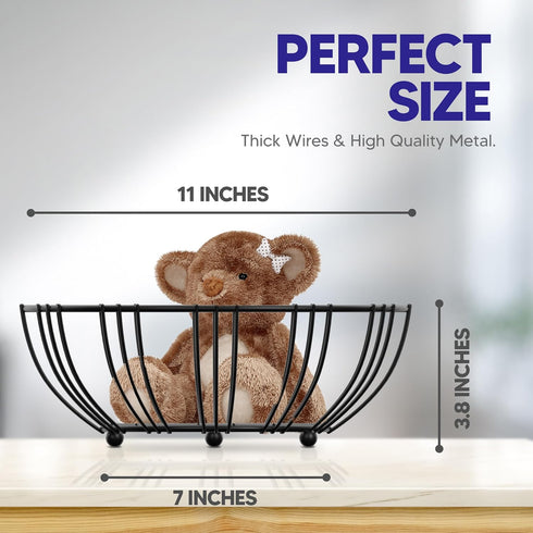 RICCLE Countertop Fruit Bowl For Kitchen - Wire Fruit Basket Holder - Sturdy and Modern Metal Wire Tabletop Holder For Fruits, Produce, Vegetables...