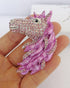 Unique Horse Brooch Pin Pendant Austrian Crystal BZ6535B...