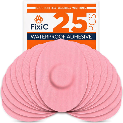 FixiC Freestyle Adhesive Patches 25 PCS – Good for Libre 1, 2, 3 & Plus – G7 & Stelo – Guardian – Waterproof Adhesive Patches – Libre Adhesive Cov...