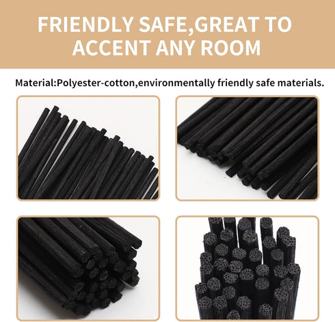 VFULIE 100PCS Reed Diffuser Sticks, 10 Inch Natural Rattan Wood Sticks Essential Oil Aroma Diffuser Sticks Refill Replacement for Aroma Fragrance ...
