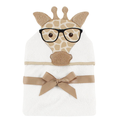 Hudson Baby Unisex Baby Cotton Animal Face Hooded Towel, Nerdy Giraffe, One Size...
