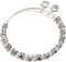 Alex and Ani Wing Beaded Bangle Bracelet, Shiny Silver Finish, 2 to 3.5 in...