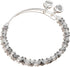 Alex and Ani Wing Beaded Bangle Bracelet, Shiny Silver Finish, 2 to 3.5 in...