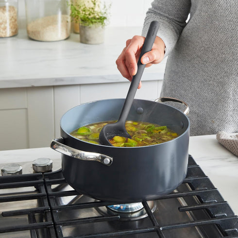 GreenPan Silicone Ladle, Soup Mixing Stirring Serving, Cooking Kitchen Utensil, Flexible Rubber Nonstick Cookware, Rigid Steel Core, Heat-Resistan...