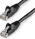 StarTech.com 2ft CAT6 Ethernet Cable - Black CAT 6 Gigabit Ethernet Wire -650MHz 100W PoE RJ45 UTP Network/Patch Cord Snagless w/Strain Relief Flu...
