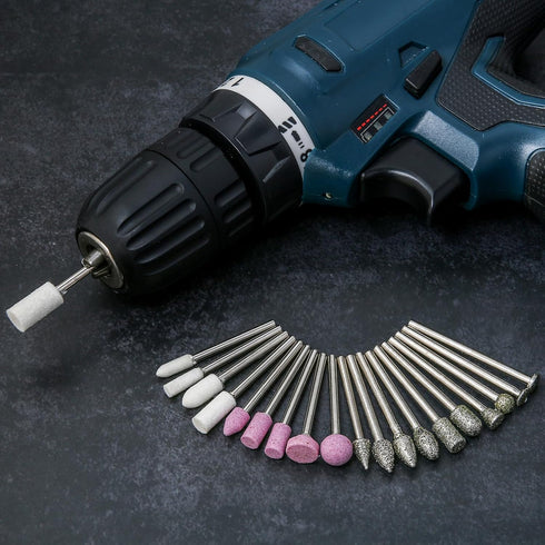 Diamond Burr Set for Dremel, Rotary Tool Grinding Cutting Wheel Stone Glass Tile Jewelry Engraving Rock Etching Masonry 1/8” Die Grinder Carving C...