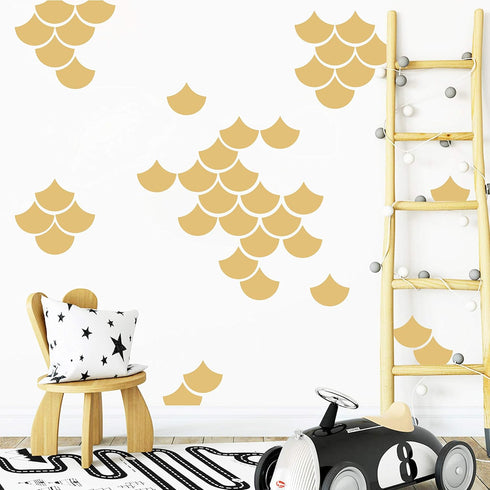 40 Pcs Mermaid Scale Wall Decal, Nursery Decor, Geometric Decals, Modern Wall Decals, Unique Wall Decor for Kids, Wall Decals for Girls Boys Room(...