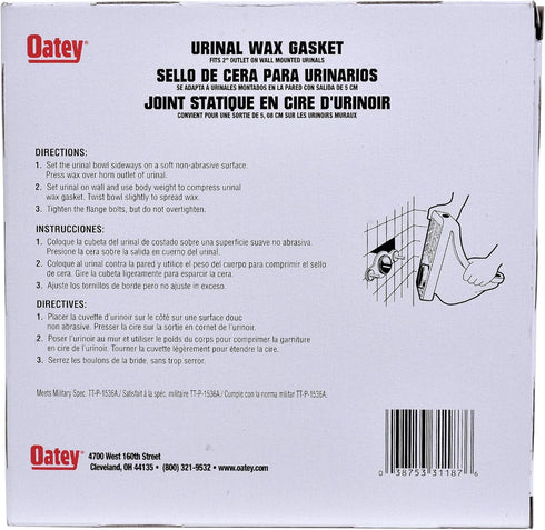 Oatey 31187 Urinal Wax Ring, 2 in...