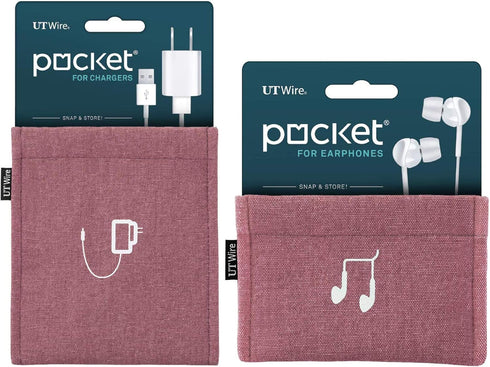 Pocket Pouch Kit - Comes with 1 Charger & 1 Earbud Case - (Dusty Rose)...