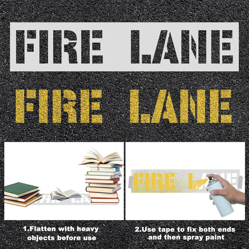 2pcs Fire Lane Stencils, 4 Inch Letter Stencils Flexible Plastic Parking Lot Paint Templates Parking Lot Stencils Fire Lane Template Traffic Curb ...