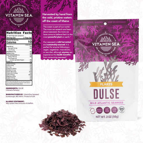 VITAMINSEA Dulse Dried Seaweed | Wild North Atlantic Seaweed for Snacking, Seasoning, Soups & Salads | Rich in Vitamins, Minerals & Antioxidants P...