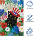 Welcome 4th of July Black Cat Garden Flag 12x18 Inch Double Sided Burlap, Patriotic USA Flag Memorial Day Flower Yard Flag for Independence Day Ou...