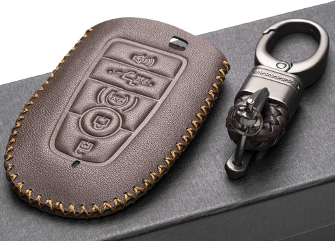 Vitodeco Leather Smart Key Fob Case Compatible with Ford Escape 2025, Bronco 2025, Explorer 2025, Edge 2025, Expedition 2025, F-150, Mustang 2025,...