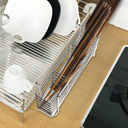 Utensil Holder, Stainless Steel Utensil Drying Rack,3 Divided Compartments Cutlery Holder With Hook for Kitchen, No Drilling...