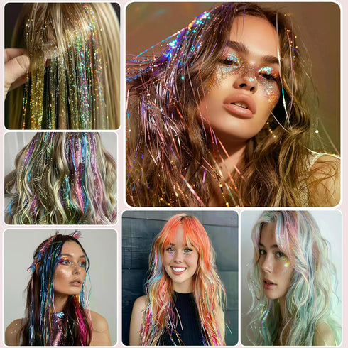 Ruoyi 47 Inches Hair Tinsel Extensions Kit,20 Colors,4000 Strands,Heat Resistant Tinsel Hair Accessory Kit,For Woman And Girls...