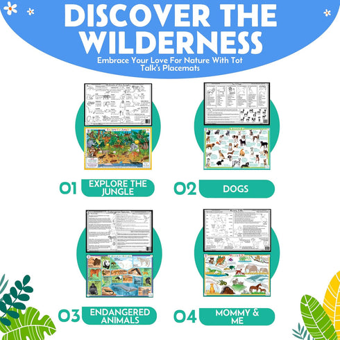 Tot Talk Mountain Animals Educational Placemat for Kids – Made in USA – Durable, Double-Sided, Learning Placemat with Mountain Wildlife & Nature F...