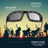 WYND Blocker Polarized Motorcycle & Fishing Floating Sports Wrap Sunglasses (Black/PZ Smoke Lens)...