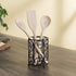 Scroll Design Cutlery Holder For Countertop, (Black), By Home Basics | Steel Flatware Caddy For Kitchen | Spoon Fork Holder With Raised Feet | Cut...