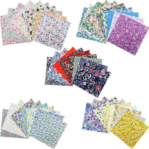 200PCS 4 x 4 inch Floral 100% Cotton Fat Quarters Fabric for Sewing and Quilting Bundles Precut Fabric Square for DIY Craft Patchwork...