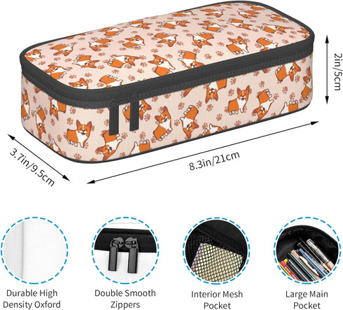 Dog Pencil Case Big Capacity Pencil Bag with Zipper Stationery Organizer for Supplies Office College Adults...