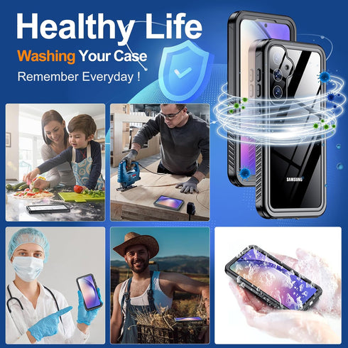 Hualele for Samsung Galaxy A54 5G Case Waterproof, Built in Lens & Screen Protector Rugged Full Body Heavy Duty Protective Military Grade IP68 Und...