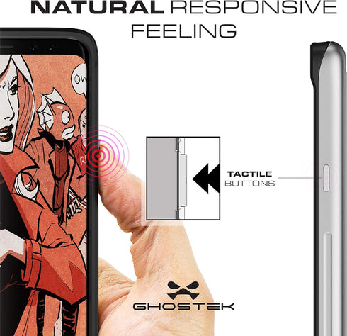 Ghostek Atomic Slim Galaxy S9 Plus Clear Case with Space Metal Bumper Super Tough Shockproof Heavy Duty Protection Wireless Charging Compatible Co...