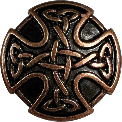 BS9977 Screw Back Celtic Cross Conchos 1" (25mm) Antique Copper Celtic Concho 10 pcs...