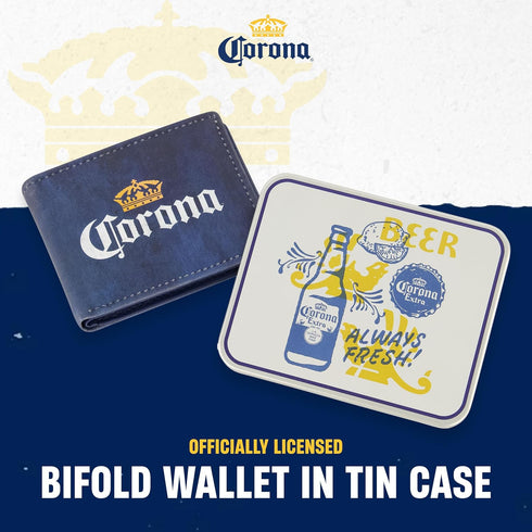 Corona Extra Bifold Wallet, Slim Wallet with Decorative Tin for Men and Women, Multi...