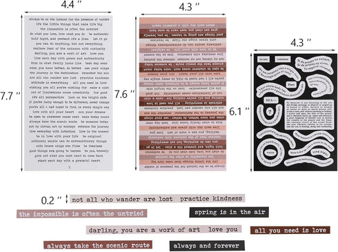 32 Sheet Vintage Scrapbook Stickers Small Talk Stickers Phrase Quote Stickers for Journaling Scrapbooking Junk Journal Planners...