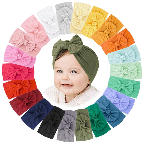 Jesries 22 PCS Baby Headbands Soft Nylon Hairbands with Bows Girls Hair Accessories for Newborn Infant Toddler Kids Handmade...
