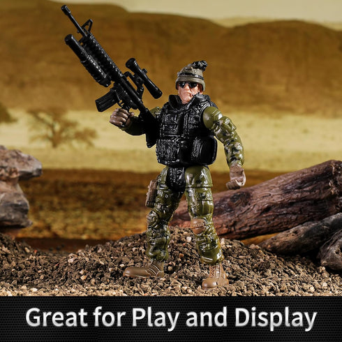 Army Men Action Figures Set, Include 12 Toy Soldiers with Digital Camo and Millitary Weapons-US Army Special Forces Group Toys for Kids Boys, Best...
