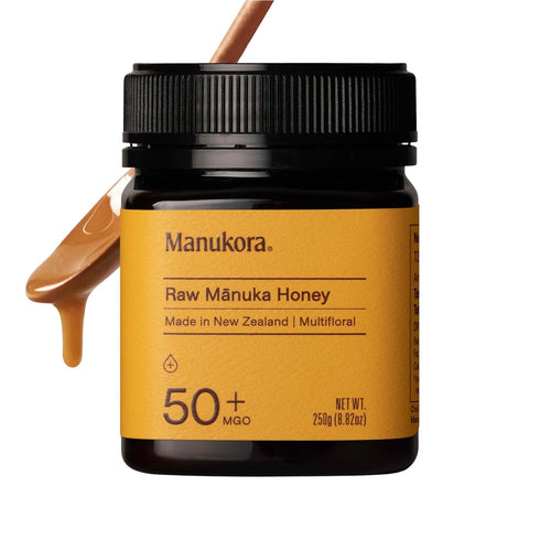 Manukora Raw Manuka Honey, MGO 50+, New Zealand Honey, Non-GMO, Traceable from Hive to Hand, Daily Wellness Support - 250g (8.82 Oz)...
